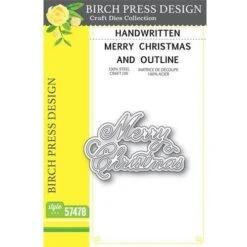 Birch Press Design HANDWRITTEN MERRY CHRISTMAS AND OUTLINE Dies 57478
