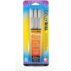 Sakura SILVER METALLIC Gelly Roll Pens 3 Pack 57386*
