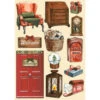 Stamperia ROMANTIC HOME FOR THE HOLIDAYS HOME Colored Wooden Shapes Klsp128*