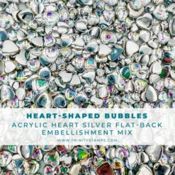 Trinity Stamps HEART SHAPED BUBBLES Embellishment Box Tsb-297