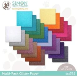 Simon Says Stamp 22 Sheets Glitter Cardstock Assortment Pack 6x6 Sss325