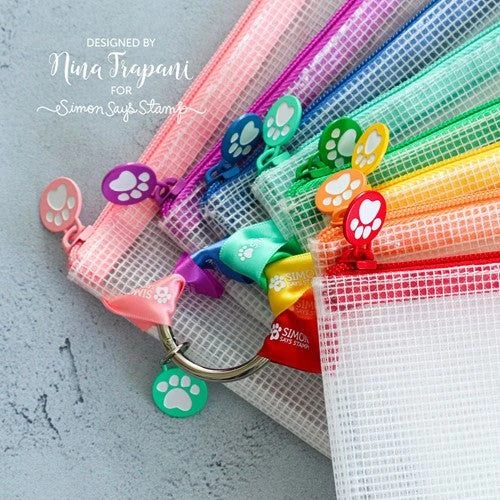 Simon Says Stamp Mesh Zipper Bags Rainbow Set With Ring Clip 4 Simon Says Stamp Mesh Zipper Bags Rainbow Set With Ring Clip - Image 2