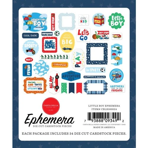 Carta Bella Little Boy Ephemera Cblb160024* 4 Carta Bella Little Boy Ephemera Cblb160024* - Image 2