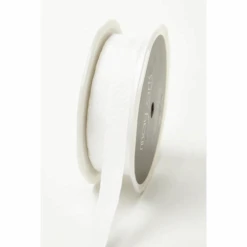 May Arts WHITE Wrinkled Faux Silk Ribbon With Cut Edge Ea01