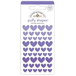 Doodlebug LILAC Heart Puffy Shapes 7717*