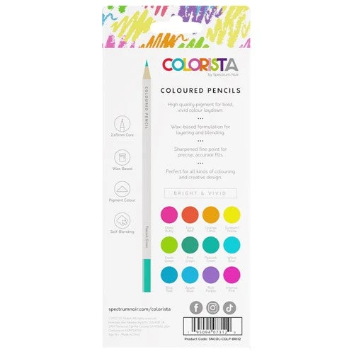 Crafter's Companion Colorista Bright And Vivid Coloured Pencils Sncol-colp-bri12 5 Crafter's Companion Colorista Bright And Vivid Coloured Pencils Sncol-colp-bri12 - Image 3