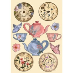 Stamperia CREATE HAPPINESS WELCOME HOME CLOCKS Colored Wooden Shapes Klsp135*