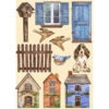 Stamperia CREATE HAPPINESS WELCOME HOME HOUSES Colored Wooden Shapes Klsp134* -Simon Says Stamp 1 554047 FS