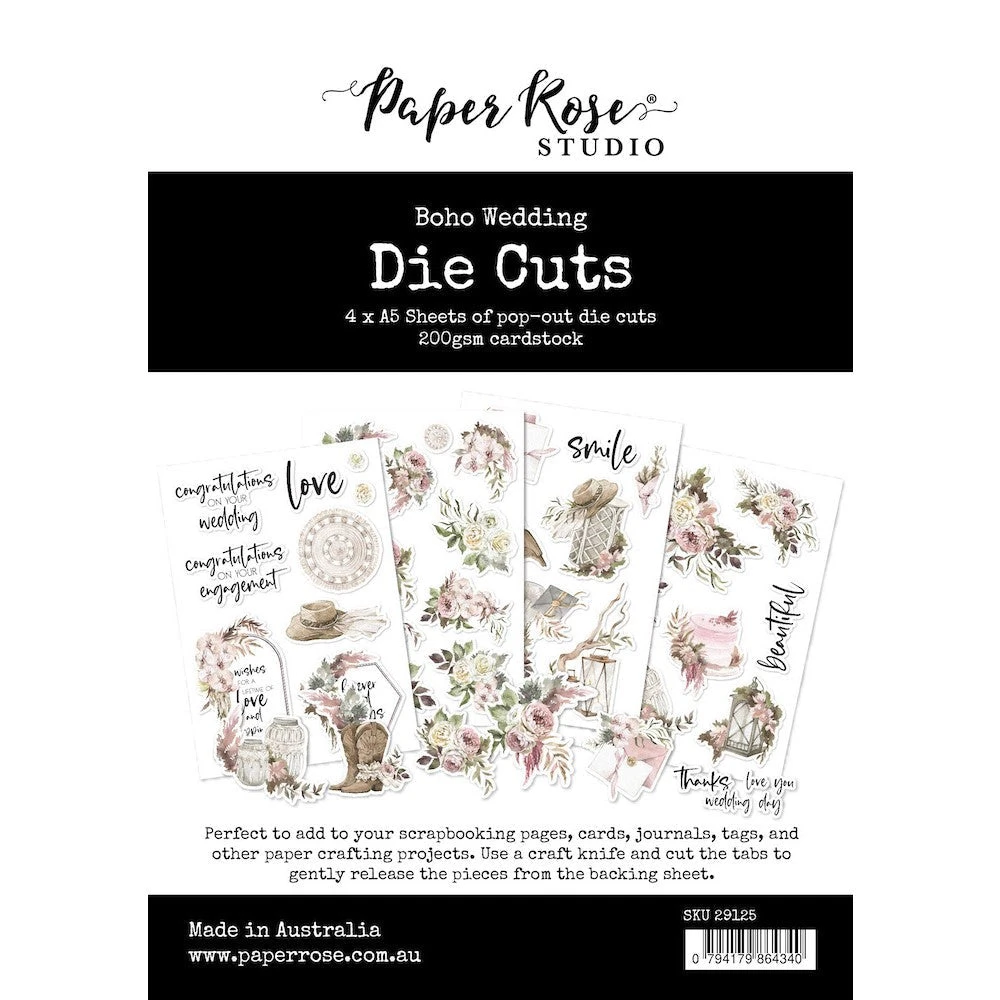 Paper Rose Boho Wedding Die Cuts 29125 3 Paper Rose Boho Wedding Die Cuts 29125