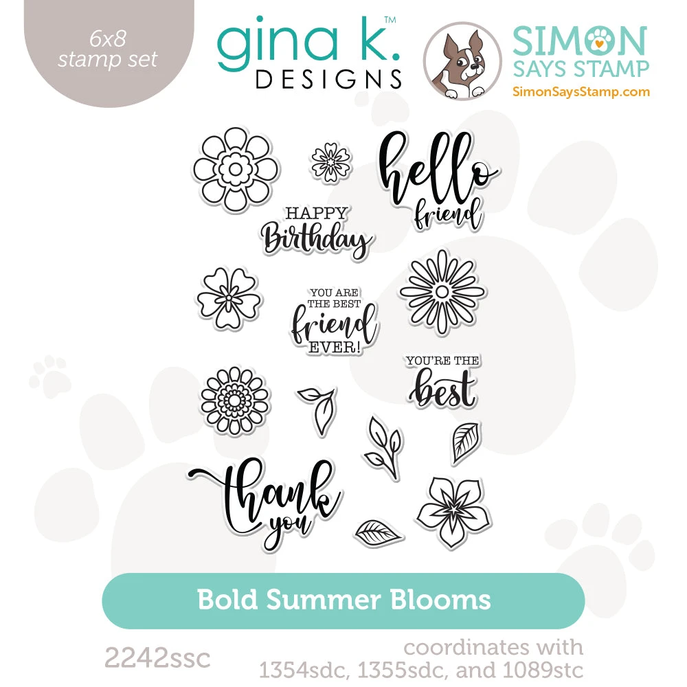 Gina K Designs Simon Says Clear Stamps Bold Summer Blooms 2242ssc 3 Gina K Designs Simon Says Clear Stamps Bold Summer Blooms 2242ssc
