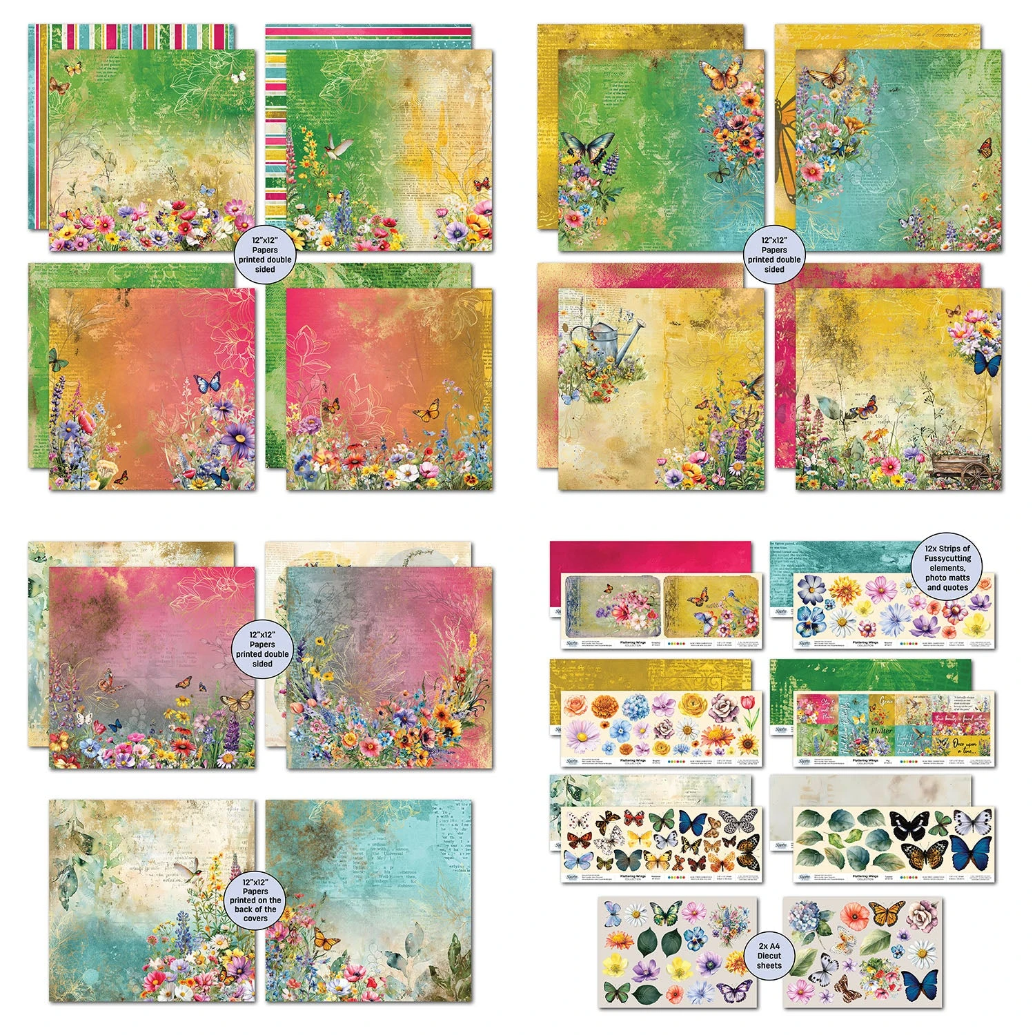 3Quarter Designs Fluttering Wings 12x12 Paper And Diecuts 3q-sc-flutteringwings 4 3Quarter Designs Fluttering Wings 12x12 Paper And Diecuts 3q-sc-flutteringwings - Image 2