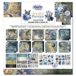 3Quarter Designs Grunged Baroque 12x12 Paper And Diecuts Set 3q-sc-grungedbaroque