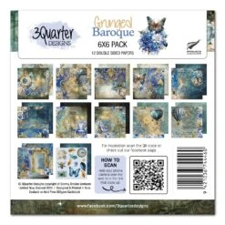 3Quarter Designs Grunged Baroque 6x6 Paper Pack 3q-pp6-grungedbaroque