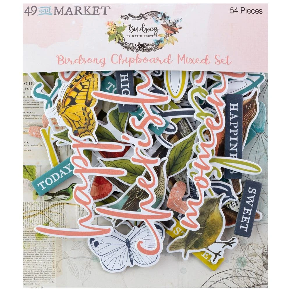 49 And Market Birdsong Chipboard Mixed Set Bsk-29536 3 49 And Market Birdsong Chipboard Mixed Set Bsk-29536
