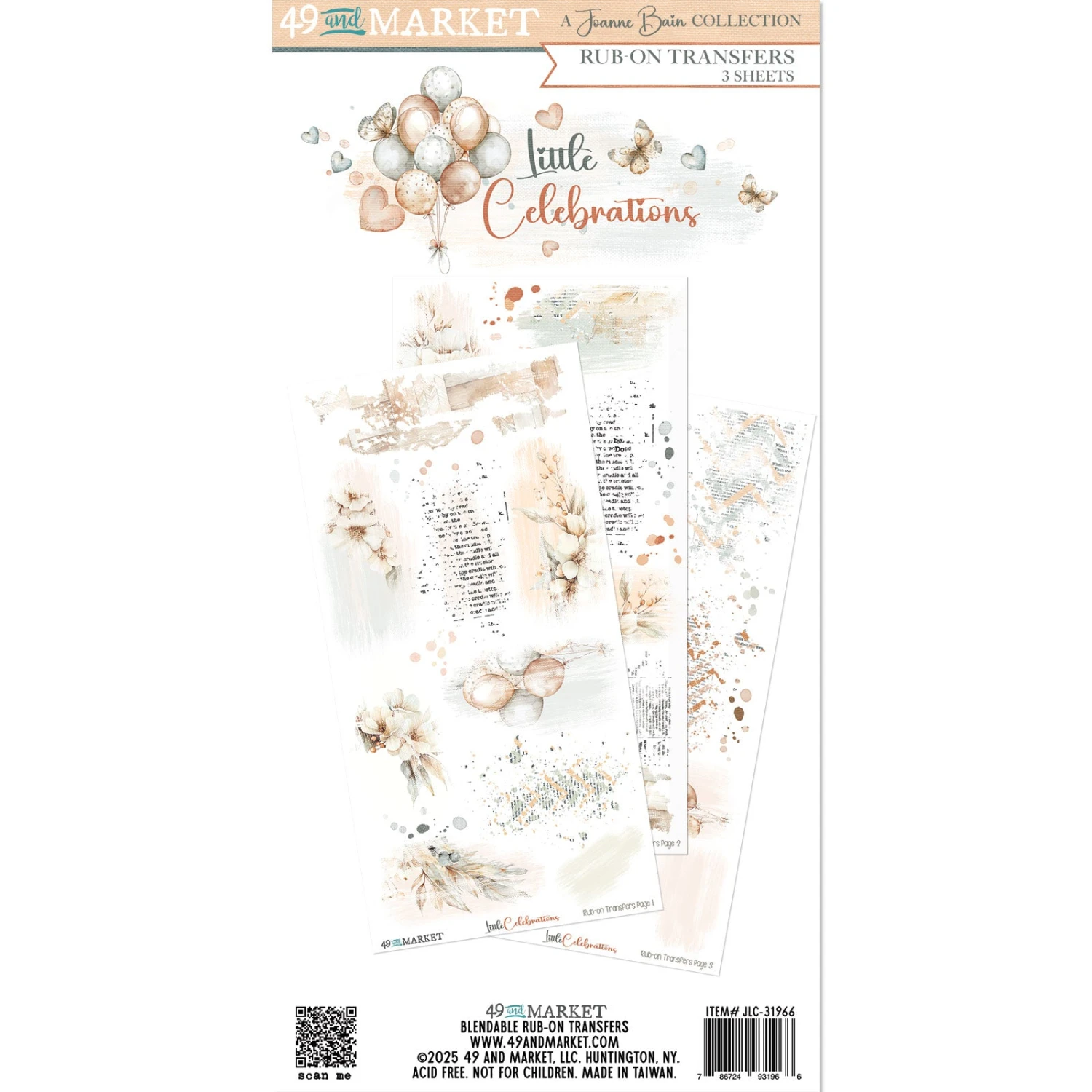 49 And Market Little Celebrations Rub On Transfers Jlc-31966