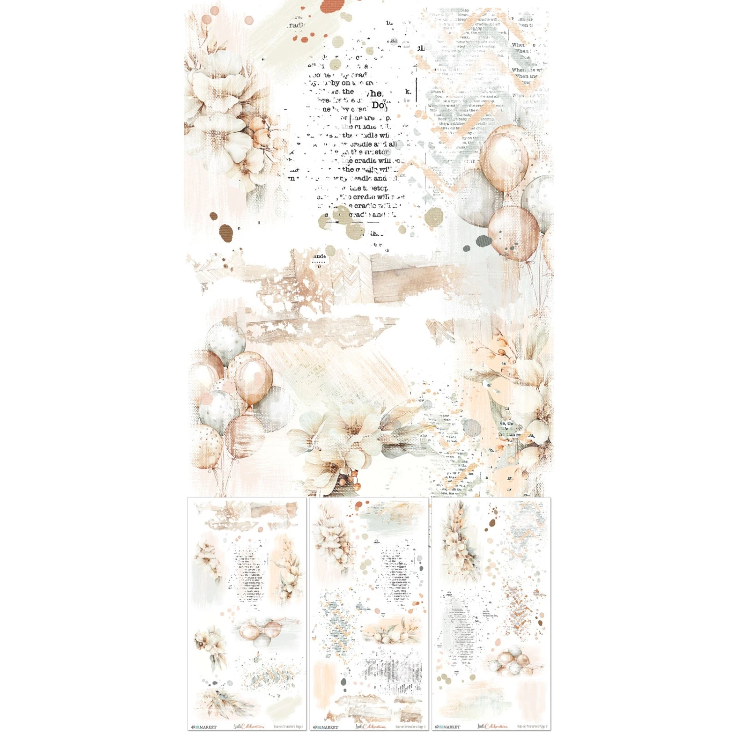 49 And Market Little Celebrations Rub On Transfers Jlc-31966 - Image 3