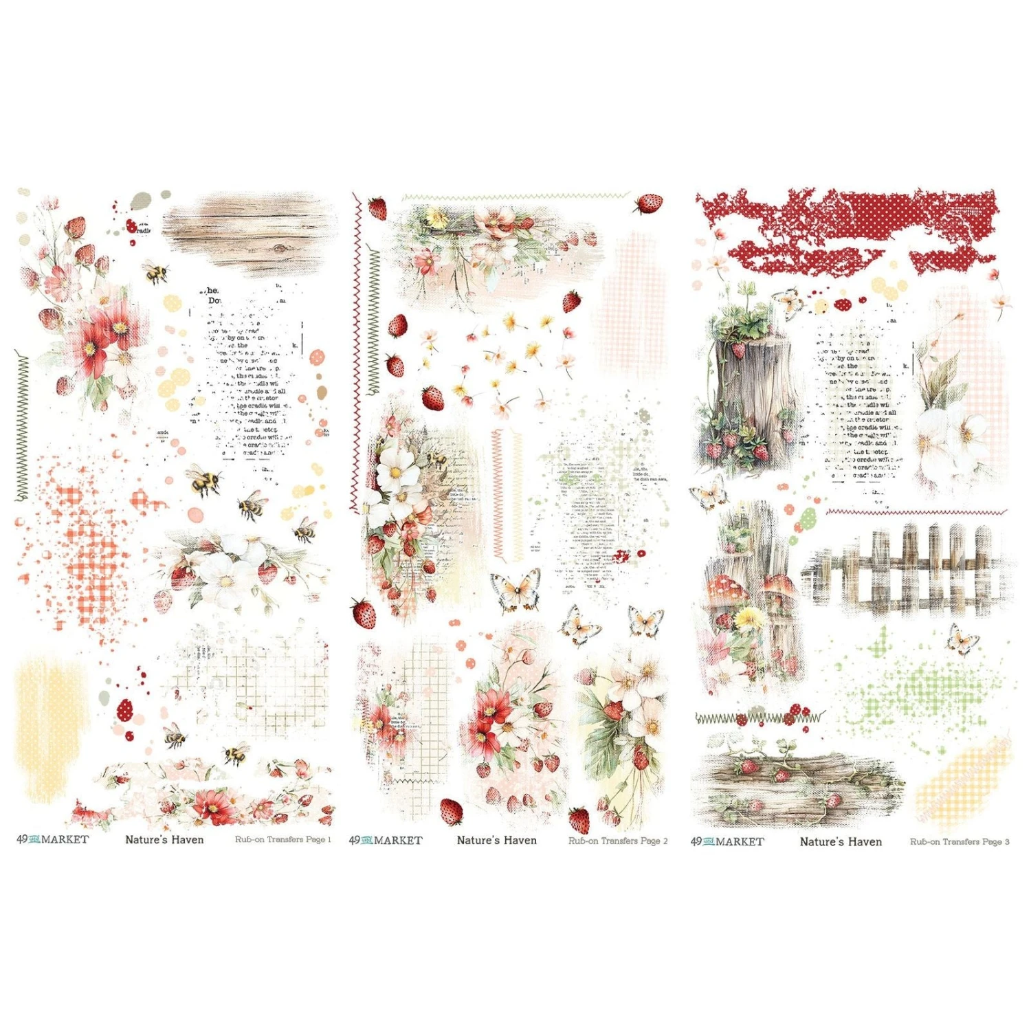 49 And Market Nature's Haven 6x12 Rub-on Transfers Jnh-33168* - Image 2
