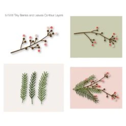 Birch Press Design Tiny Berries And Leaves Contour Layers Dies 57518* -Simon Says Stamp 57518 insert 01 L