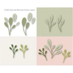 Birch Press Design Oval Leaf Branches Contour Layers Dies 57525* -Simon Says Stamp 57525 insert 01 L