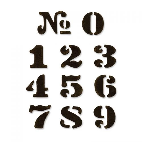 *Tim Holtz Sizzix CARGO STENCIL NUMBER SET Dies Movers & Shapers 657841 3 *Tim Holtz Sizzix CARGO STENCIL NUMBER SET Dies Movers & Shapers 657841