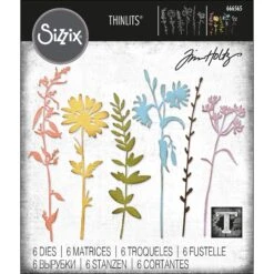 *Tim Holtz Sizzix Vault Wildflowers Thinlits Dies 666565