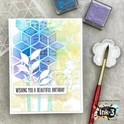 Inkon3 Geometry Garden 6x6 Stencil 89943* -Simon Says Stamp 89943 2