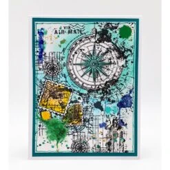 AALL & Create Emerald Azure A5 Rub Ons Ro013* -Simon Says Stamp AALL Create Emerald Azure A5 Rub Ons ro013 compass