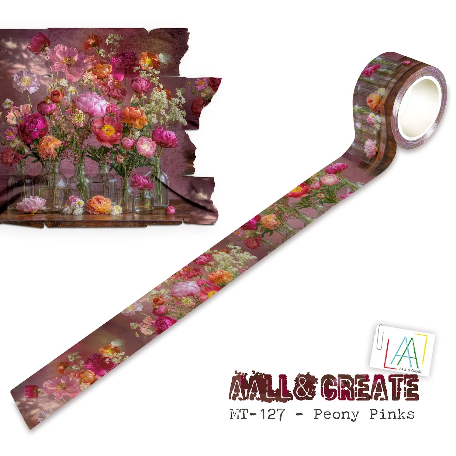 AALL & Create Peony Pinks Layer It Up Washi Tape 127 3 AALL & Create Peony Pinks Layer It Up Washi Tape 127