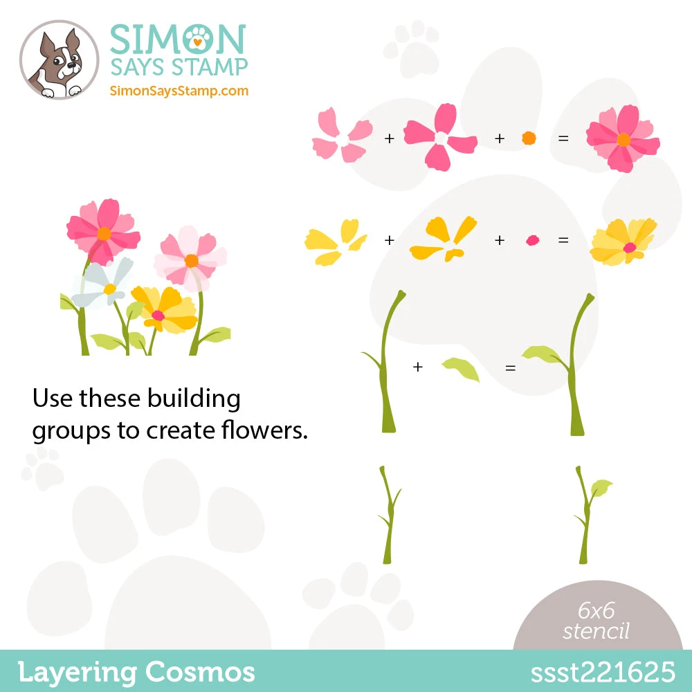 Simon Says Stamp Stencil LAYERING COSMOS Ssst221625 4 Simon Says Stamp Stencil LAYERING COSMOS Ssst221625 - Image 2