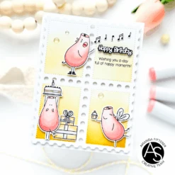 Alex Syberia Designs Postage Stamps Cover Die Asd-d-164 -Simon Says Stamp ASD AmandaFitterer BlogHop HogHappyDayStamps PostageStampCoverDie PostageStampStencil 4