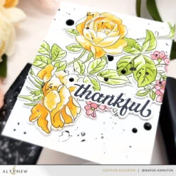 Altenew Black Onyx Gem Sparkles Alt10009 -Simon Says Stamp Altenew 1x1 BAGBranchingRoses Sun KissedDelightsFreshDyeInk JadeDreamsFreshDyeInk IvoryBlackHotFoil BlackOnyxGem1JenniferJohnston Nostalgia