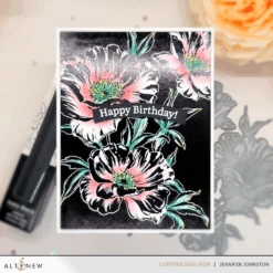 Altenew Inked Poppies Press N Foil Plate Alt10239 -Simon Says Stamp Altenew 1x1 InkedPoppies IvoryBlackHotFoilRoll One GoWords Banners1JenniferJohnston Nostalgia