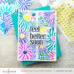 Altenew Daisy Craze Stencils Alt10236* -Simon Says Stamp Altenew DaisyCraze BAGSulCos LemonLimeEnDots DeborahHellman