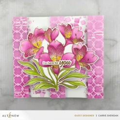 Altenew Build-A-Garden Peruvian Lily Add-On Dies Alt10687 -Simon Says Stamp Altenew PeruvianLilyBAG BubblegumDreamsFDI WhisperingWoodlandFDI LinkedSpotsandDotsSA SquigglyLinesSA ScatteredTilesSA PearlShimmerReliefPasteCarrieSheridan