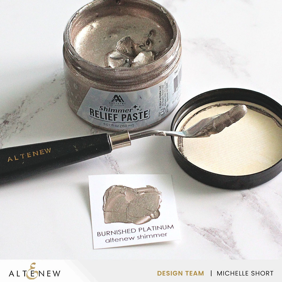 Altenew Burnished Platinum Shimmer Relief Paste Alt8643 - Image 4