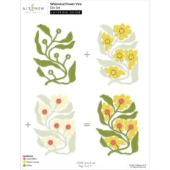 Altenew Whimsical Flower Vine Dies Alt10309* -Simon Says Stamp Altenew Whimsical Flower Vine Dies alt10309 layering guide2