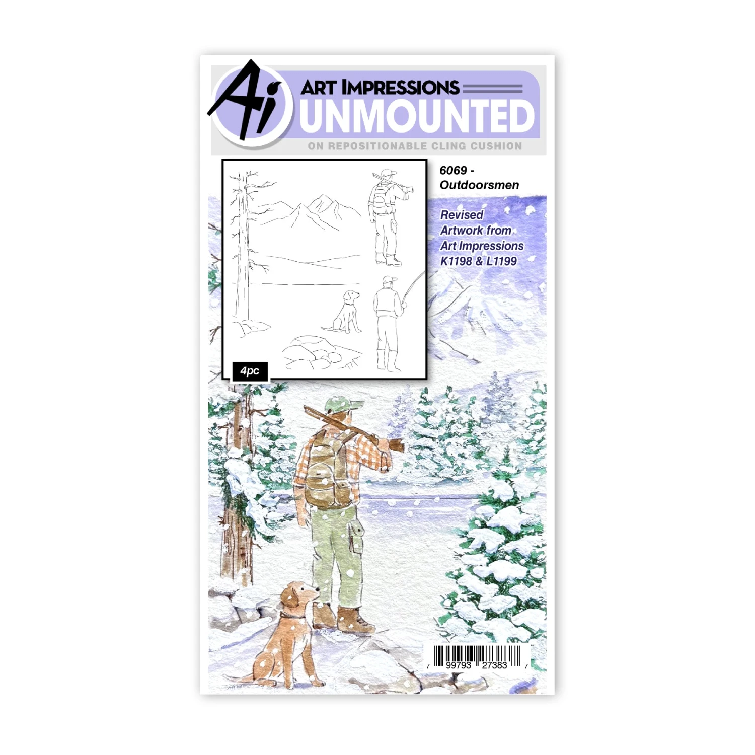 Art Impressions Outdoorsmen Cling Stamps 6069 3 Art Impressions Outdoorsmen Cling Stamps 6069