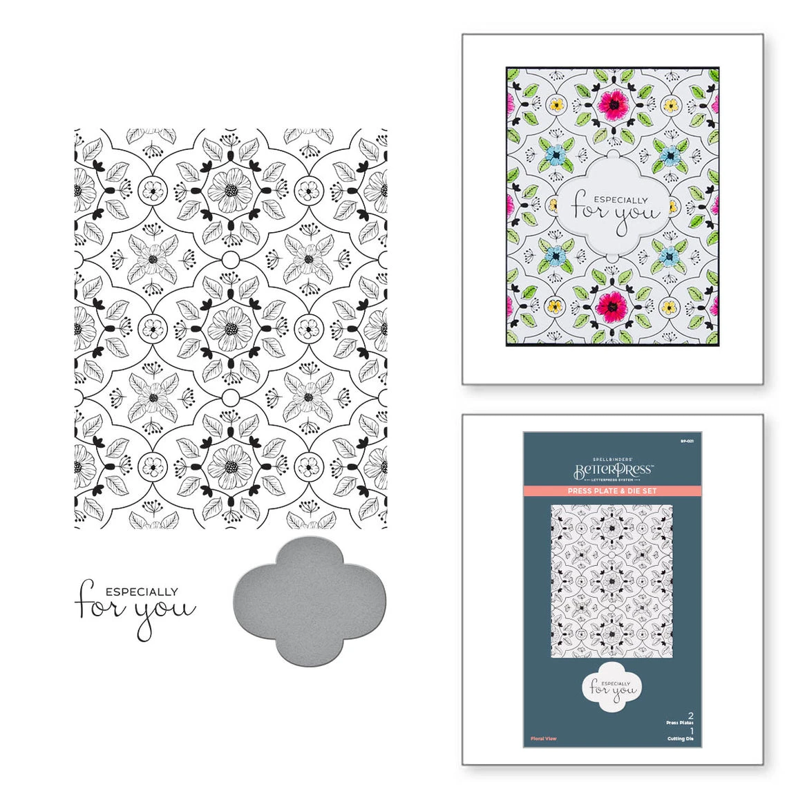 Spellbinders BetterPress Floral View Press Plate And Die Set BP-021* 4 Spellbinders BetterPress Floral View Press Plate And Die Set BP-021* - Image 2
