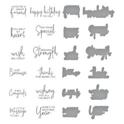 Spellbinders BetterPress A Little Message Sentiments Press Plate And Die Set BP-026