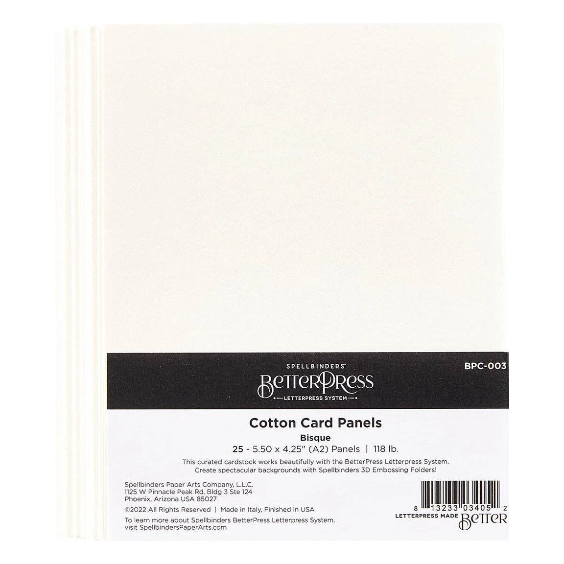 Spellbinders BetterPress Cotton Card Panels A2 Bisque 25 Pack BPC-003 3 Spellbinders BetterPress Cotton Card Panels A2 Bisque 25 Pack BPC-003