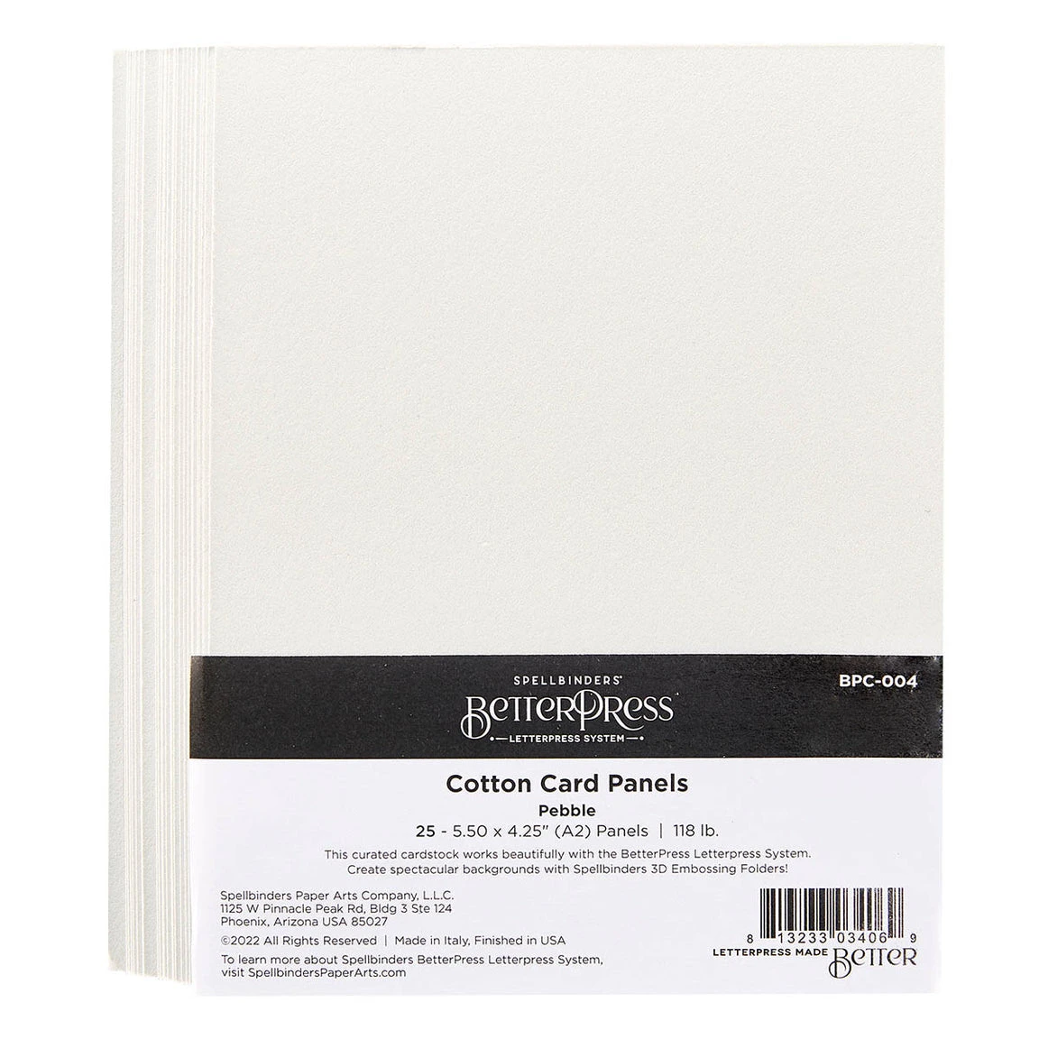 Spellbinders BetterPress Cotton Card Panels A2 Pebble 25 Pack BPC-004 3 Spellbinders BetterPress Cotton Card Panels A2 Pebble 25 Pack BPC-004