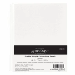 Spellbinders Porcelain Double Weight BetterPress A7 Cotton Card Panels 25 Pack BPC-012