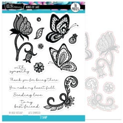 Brutus Monroe Wings Of Lace Stamp & Die Bundle Bru8312*