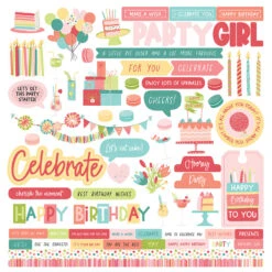 Photoplay Birthday Sparkle 12 X 12 Collection Pack Bsp4418 -Simon Says Stamp BSP4419 birthday sparkle element stickers