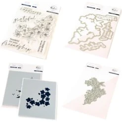 Pinkfresh Studio Beautiful Branch Stamps Dies Stencils And Press Plate Bundle