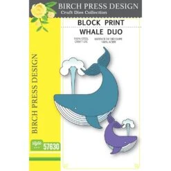 Birch Press Design Block Print Whale Duo Dies 57630