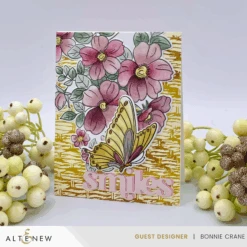 Altenew Essential Textures Basketweave Press N Foil Plate Alt10237 -Simon Says Stamp CAF Flutter Bloom BasketWeave.TimelessSentiments2aBonnieCrane