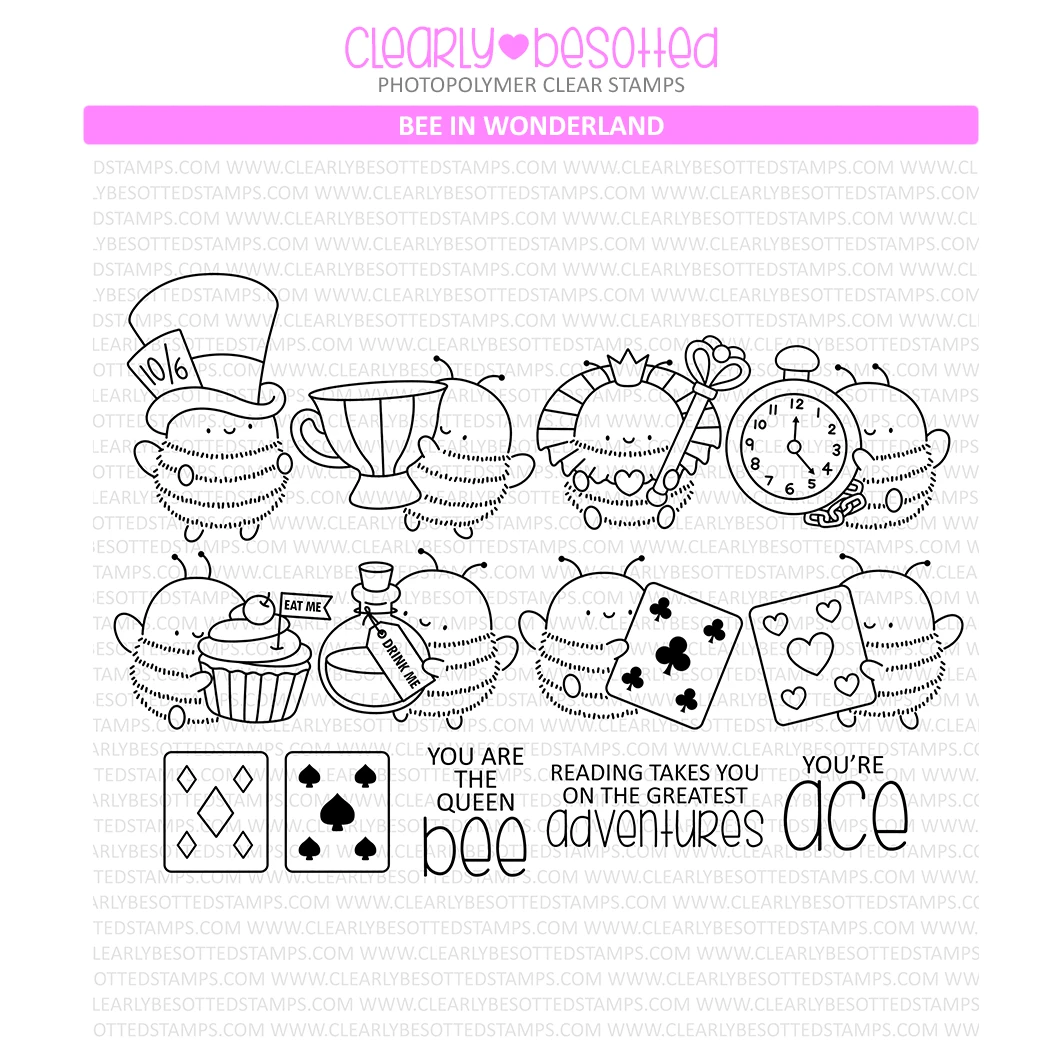 Clearly Besotted Bee In Wonderland Clear Stamps 3 Clearly Besotted Bee In Wonderland Clear Stamps