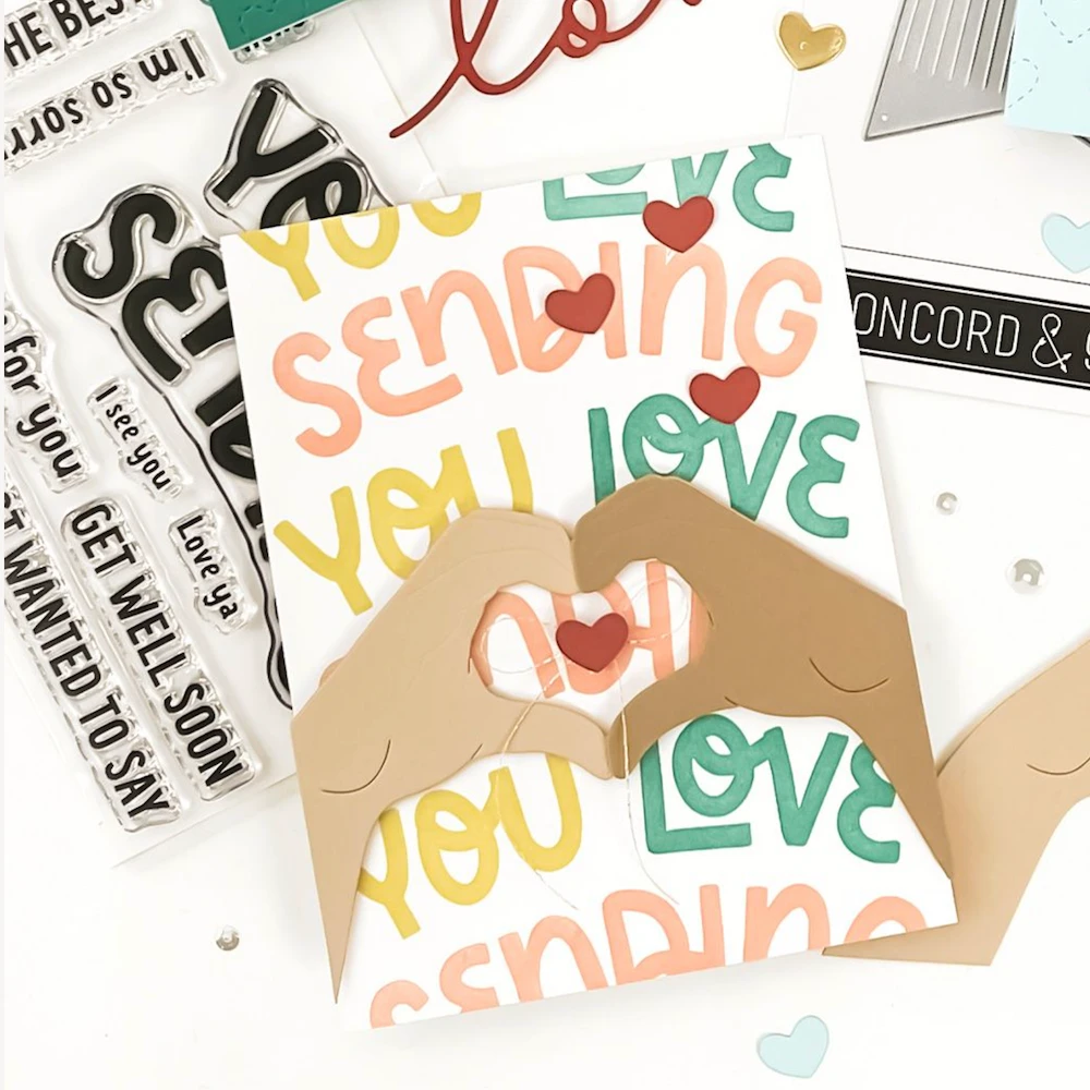 Concord & 9th Hands Full Of Love Clear Stamp Set 12361* - Image 2