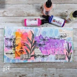 Dina Wakley Ranger Gnarly Media Gloss Dropper Mdo82903 -Simon Says Stamp Dina Wakley MEdia Be Bold Journal Spread by Laura Dame beautyimage1 bc2983c1 8c0e 4121 9910 1b4411cda83d